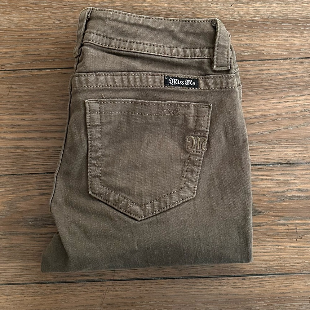 Miss Me Army Green Skinny Denim Jeans‎ Size 29